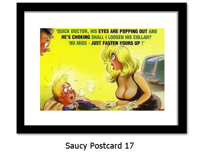 Saucy Postcard Framed Print